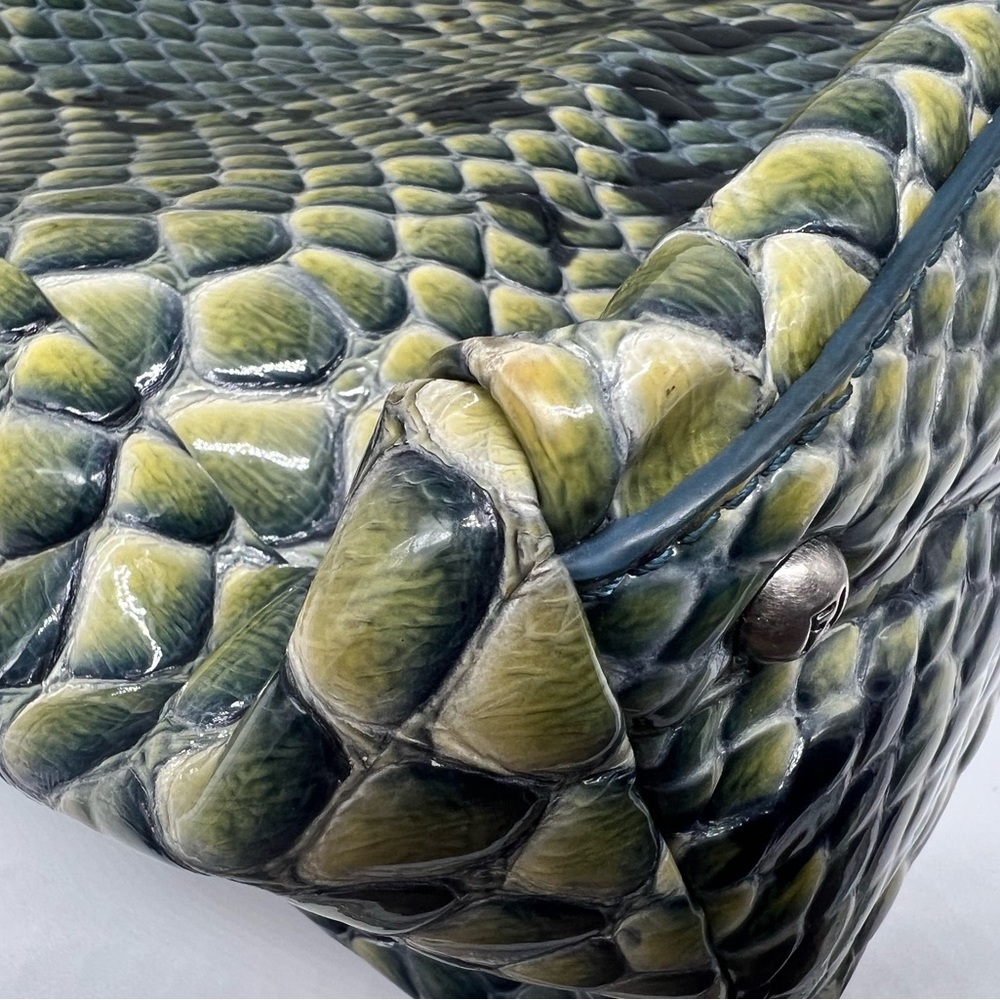 FENDI Peekaboo Iconic Watercolor Textured Snakeskin Embossed Leather Satchel Bag - Picture 10 of 17